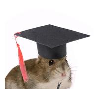 Chapeau de médecin pour animal domestique Chapeau de célibataire rouge à pompons pour hamster