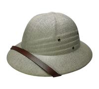 Chapeau de mineur, casque colonial, chapeau de paille résistant au soleil pour hommes avec large bord, soleil respirant avec mentonnière réglable, mineur d'extérieur pour costume d'explorateur la
