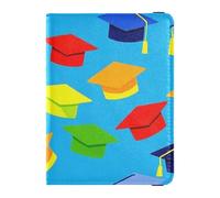 Chapeau de mortier en cuir de couleur dessin animé pour passeport familial pour voyage, étui de protection pour passeport de voyage avec fente pour carte de vaccination pour femme, ultra fin, couleur