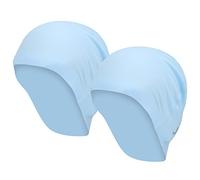 Chapeau de natation en silicone Bouchage de natation confortable imperméable pour les hommes hommes femmes piscine plage nage 2 pc avec sac de rangement options multicolores (Bleu)