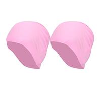 Chapeau de natation en silicone Bouchage de natation confortable imperméable pour les hommes hommes femmes piscine plage nage 2 pc avec sac de rangement options multicolores (Rose)