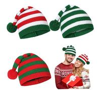 Chapeau de noël 3 pièces, chapeau de père noël, tricoté, doux, unisexe, casquette crâne tricotée, pour Costume Ski pour adultes, fête