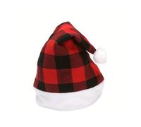Chapeau de Noël à Carreaux Rouges et Noirs Top 1 for Hommes et Femmes - Décoration de Noël