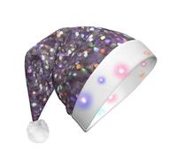 Chapeau de Noël à DEL à paillettes pour adultes - Couvre-chef de fête du Nouvel An, bonnet de Père Noël en peluche chaude et confortable, bonnet joyeux