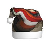 Chapeau de Noël à motif vague fractale, chapeau de Père Noël pour adultes, chapeau confortable en velours pour fête du Nouvel An