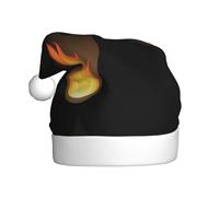 Chapeau de Noël adulte en peluche YYHHAOFA flamme brûlant dans l'obscurité Image avec toucher doux pour fête de Noël Convient pour homme et femme