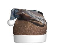 Chapeau de Noël adulte en peluche YYHHAOFA Ink Fish on the Sea Stall Image avec toucher doux pour fête de Noël