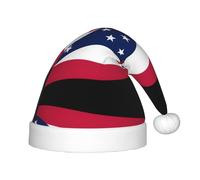 Chapeau de Noël avec drapeau de l'État de l'Ohio, chapeau de Noël pour garçons et filles, chapeau de Noël pour décoration de fête festive du Nouvel An, rouge