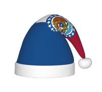 Chapeau de Noël avec drapeau de l'État du Missouri - Chapeau classique de Père Noël et Nouvel An - Parfait pour les fêtes de fin d'année, Halloween