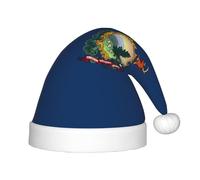 Chapeau de Noël avec drapeau de l'État du Vermont - Chapeau classique de Père Noël et Nouvel An - Parfait pour les fêtes de fin d'année, Halloween