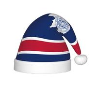 Chapeau de Noël avec drapeau de l'État du Wyoming - Chapeau de Noël pour garçons et filles - Chapeau de Noël pour le Nouvel An - Décoration de fête festive - Rouge