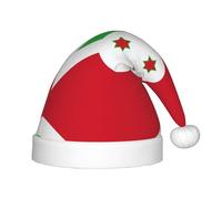 Chapeau de Noël avec drapeau du Burundi - Chapeau classique de Père Noël et Nouvel An - Parfait pour les fêtes de fin d'année, Halloween
