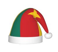 Chapeau de Noël avec drapeau du Cameroun - Chapeau classique de Père Noël et Nouvel An - Parfait pour les fêtes de fin d'année, Halloween