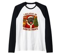 Chapeau de Noël avec Inscription « I Believe in Santa Paws Cane Corso » Manche Raglan