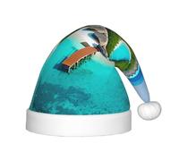 Chapeau de Noël avec paysage des Maldives - Chapeau classique de Père Noël et Nouvel An - Parfait pour les fêtes de fin d'année, Halloween
