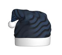 Chapeau de Noël bleu à motif vague, chapeau de Père Noël pour adultes, chapeau confortable en velours pour fête du Nouvel An
