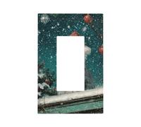 Chapeau de Noël chat sur le toit de la vieille maison interrupteur plaque murale plaque frontale simple bascule 1 gang décorateur prise de courant pour la maison, la cuisine, la salle de bain