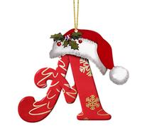 Chapeau de Noël DIY personnalisé avec pendentif lettre pour arbre, ornements suspendus alphabet de Noël pour cadeaux de fête (A)