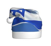 Chapeau de Noël drapeau d'Israël, chapeau de Père Noël pour adultes, chapeau confortable en velours pour fête du Nouvel An