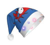 Chapeau de Noël en forme de crabe de dessin animé LED pour adulte Unisexe pour fête de Nouvel An