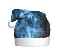Chapeau de Noël en peluche adulte YYHHAOFA Walking Wolf Image avec toucher doux pour fête de Noël