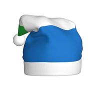 Chapeau de Noël en peluche avec drapeau de la Sierra Leone - Confortable - Pour les fêtes de fin d'année et les activités des parents et des enfants