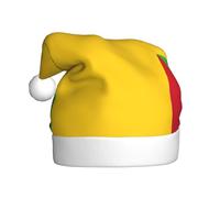 Chapeau de Noël en peluche avec drapeau du Mali - Confortable - Pour fêtes et activités parentales et enfants
