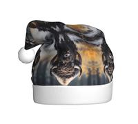 Chapeau de Noël en peluche bison d'Amérique du Nord, accessoire de costume festif, doux au toucher, parfait pour Noël et fêtes de fin d'année.