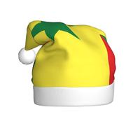 Chapeau de Noël en peluche drapeau du Sénégal, accessoire de costume festif, doux au toucher, parfait pour Noël et fêtes de fin d'année.