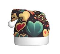 Chapeau de Noël en peluche en forme de cœur avec fleur écrasée, accessoire de costume festif, doux au toucher, parfait pour Noël et fêtes de fin d'année.