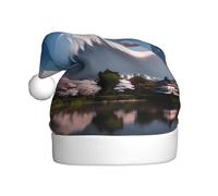 Chapeau de Noël en peluche Mt Fuji au début du printemps, accessoire de costume festif, doux au toucher, parfait pour Noël et fêtes de fin d'année.