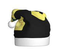 Chapeau de Noël en peluche pour adulte avec empreintes de pattes YYHWHJDE sur des notes adhésives avec impression douce au toucher pour fête de Noël