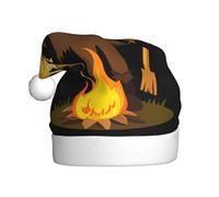 Chapeau de Noël en peluche pour adulte avec motif épouvantail YYHHAOFA près du feu de joie avec un toucher doux pour fête de Noël
