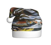 Chapeau de Noël en peluche pour adulte HJFCZH Brook Trout Fly Fishing Prints doux et confortable pour les fêtes, danses d'Halloween