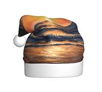 Chapeau de Noël en peluche pour adulte HJFCZH peinture à l'huile de palmiers imprimés doux et confortable pour les fêtes, danses d'Halloween