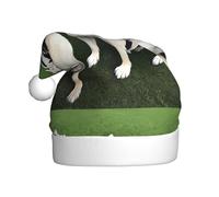 Chapeau de Noël en peluche pour adulte - Image amusante de chien carlin joyeux avec toucher doux pour fête de Noël - Convient pour les hommes et les femmes