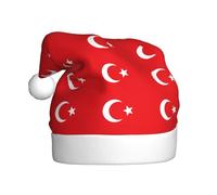 Chapeau de Noël en peluche pour adulte Imprimé drapeau de la Turquie HJFCZH doux et confortable pour les fêtes, danses d'Halloween