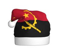 Chapeau de Noël en peluche pour adulte Imprimé drapeau de l'Angola YYHWHJDE doux et confortable pour les fêtes, danses d'Halloween