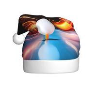 Chapeau de Noël en peluche pour adulte Imprimé WHJSSF ping-pong doux et confortable pour les fêtes, danses d'Halloween