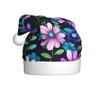 Chapeau de Noël en peluche pour adulte Motif camélia violet WHJSHOP doux et confortable pour les fêtes, danses d'Halloween
