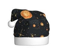 Chapeau de Noël en peluche pour adulte Motif constellation de pizza HJFCZH doux et confortable pour les fêtes, danses d'Halloween