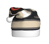Chapeau de Noël en peluche pour adulte Motif disque vinyle vintage WHJSHOP avec toucher doux pour fête de Noël