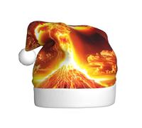Chapeau de Noël en peluche pour adulte Motif éruption de volcan WHJSHOP avec toucher doux pour fête de Noël