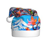 Chapeau de Noël en peluche pour adulte Motif fleurs YYHWHJDE sur un chemin d'étranger Doux et confortable pour les fêtes danses Halloween