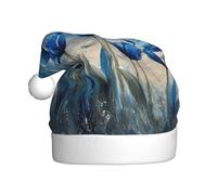 Chapeau de Noël en peluche pour adulte Motif tulipes bleues WHJSHOP au bord de la mer doux et confortable pour les fêtes, danses d'Halloween