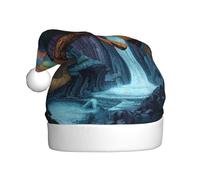 Chapeau de Noël en peluche pour adulte Motif WHJSHOP caméléon et chutes arc-en-ciel doux et confortable pour les fêtes, danses d'Halloween