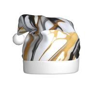Chapeau de Noël en peluche pour adulte WHJSHOP Art abstrait du marbre Image douce et confortable pour les fêtes, danses d'Halloween