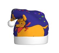 Chapeau de Noël en peluche pour adulte WHJSHOP avec langue crachée, motif chien de dessin animé, doux et confortable pour les fêtes, danses, Halloween