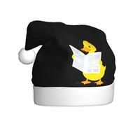 Chapeau de Noël en peluche pour adulte WHJSHOP Canard jaune qui aime apprendre Motif doux et confortable pour les fêtes, danses d'Halloween