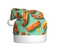 Chapeau de Noël en peluche pour adulte WHJSHOP Fun Food Hot Dogs avec toucher doux pour fête de Noël